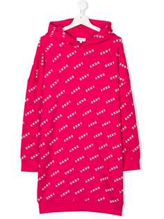 Dkny Kids TEEN logo print hooded dress
