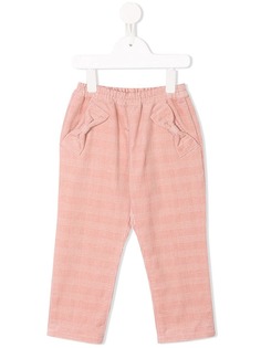 Familiar bow detail check trousers
