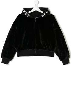 Dkny Kids TEEN furry logo print jacket