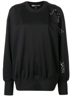 Y-3 свитер Y-3 Adidas X Yohji Yamamoto Sashiko со слоганом