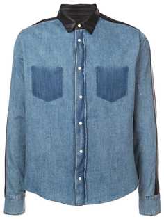 Rta рубашка с отделкой из телячьей кожи