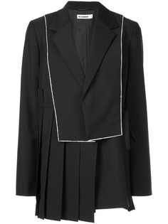 Jil Sander асимметричный блейзер с плиссировкой