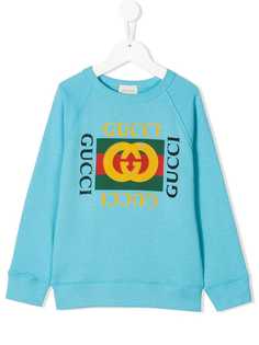 Gucci Kids толстовка с логотипом в винтажном стиле
