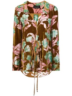 Saloni фактурная рубашка с цветочным принтом