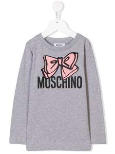 Moschino Kids топ с изображением банта и логотипа