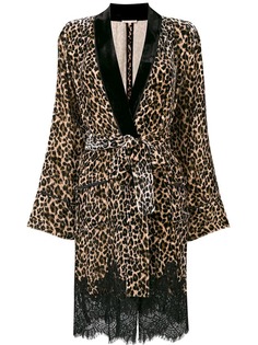 Gold Hawk леопардовое пальто с кружевной отделкой