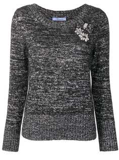 Blumarine джемпер узкого кроя с декором из брошей