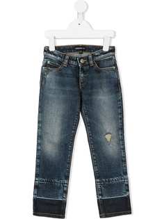 Emporio Armani Kids джинсы с рваной деталью и потертостями