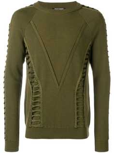 Balmain трикотажный джемпер с узором шеврон