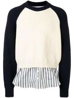 Sunnei свитер с контрастным рубашечным подолом