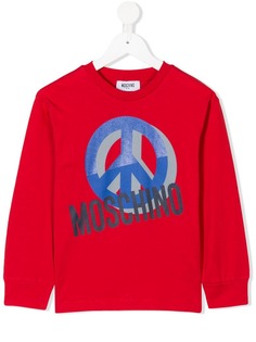 Moschino Kids толстовка с принтом логотипа и знака peace