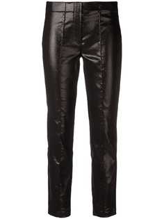 Luisa Cerano укороченные брюки скинни с эффектом металлик