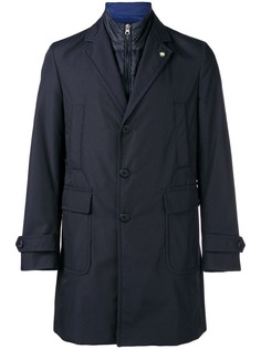 Manuel Ritz однобортное пальто со вставкой на молнии