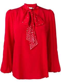 Rixo London блузка с декорированным бантом