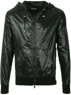 Balmain толстовка на молнии с капюшоном и принтом