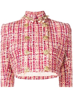 Elisabetta Franchi укороченный твидовый жакет