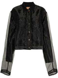 Y / Project джинсовая куртка с декором из шифона