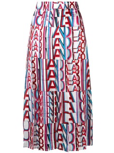 MSGM плиссированная юбка с принтом