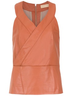 Clé leather Stretch blouse