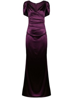 Talbot Runhof длинное платье с драпировкой