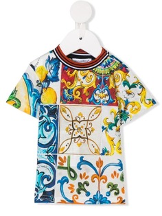 Dolce & Gabbana Kids футболка с принтом Majolica