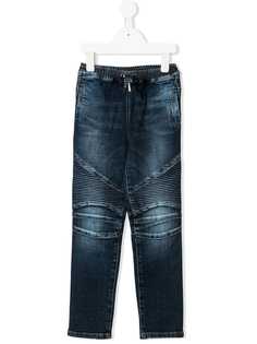 Balmain Kids джинсы со стегаными панелями и эффектом "варенки"