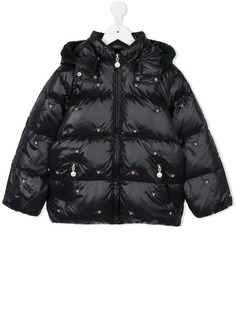 Miki House teddy-embroidered puffer jacket