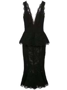 Marchesa кружевной топ без рукавов с баской