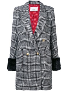 Forte Dei Marmi Couture пальто Glen в клетку с меховой отделкой