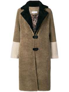 Saks Potts fur colour block coat