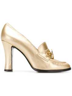 Versace Vintage туфли-лодочки в стилистике лоферов с металлическим отблеском