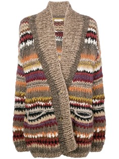 Oneonone striped pattern cardigan