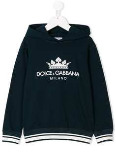 Dolce & Gabbana Kids толстовка с логотипом и капюшоном