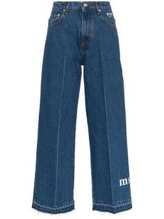 MSGM укороченные джинсы с логотипом
