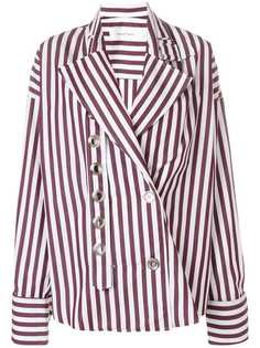Marquesalmeida рубашка в полоску с декором из люверсов
