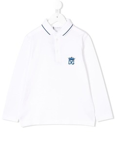 Dolce & Gabbana Kids рубашка-поло с вышитым логотипом