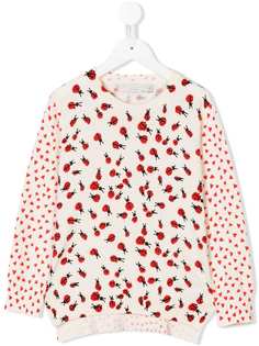 Stella Mccartney Kids свитер с рисунком божьих коровок и сердец
