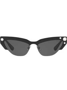 Miu Miu Eyewear "солнцезащитные очки Razor в оправе ""кошачий глаз"" с кристаллами"