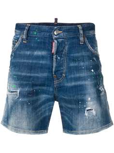 Dsquared2 джинсовые шорты с эффектом разбрызганной краски