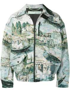 Off-White куртка с жаккардовым изображением озера