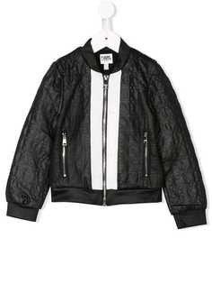 Karl Lagerfeld Kids куртка-бомбер со стеганым эффектом