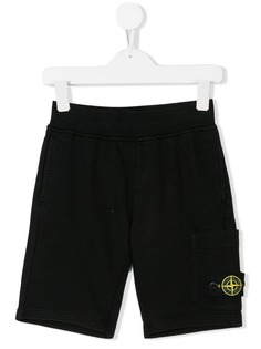 Stone Island Junior шорты в стиле "casual" с заплаткой с логотипом