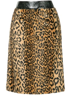 We11done меховая юбка с леопардовым принтом