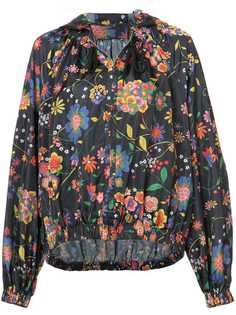 Tibi куртка в стиле оверсайз с цветочным принтом