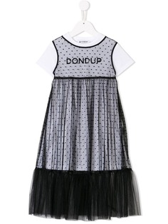 Dondup Kids многослойное полупрозрачное платье-футболка
