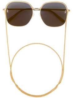 Stella Mccartney Eyewear солнцезащитные очки-авиаторы с цепочной отделкой