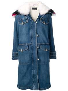 Ermanno Ermanno пальто с капюшоном с меховой оторочкой