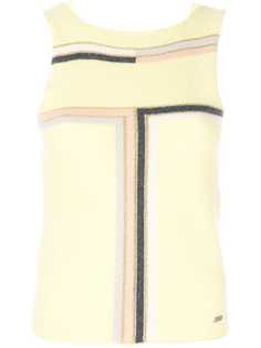 Chanel Vintage блузка без рукавов с рисунком