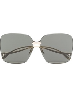Gucci Eyewear солнцезащитные очки квадратной формы без оправы