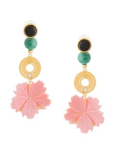 Lizzie Fortunato Jewels серьги-подвески цветочного дизайна с бусиной